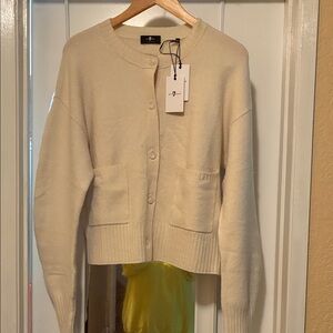 Cream Button-Up Cashmere Women's Sweater